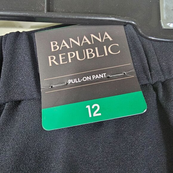 Banana Republic Womens Black Pull-On Ankle Pant Sz 12 Stretch Waist Office - Picture 11 of 12